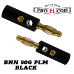 BNN 50G PLM BLACK Pro.fi.con golden plated male banana plug μαύρη επίχρυση αρσενική οικονομική μπανάνα φις καλωδίου